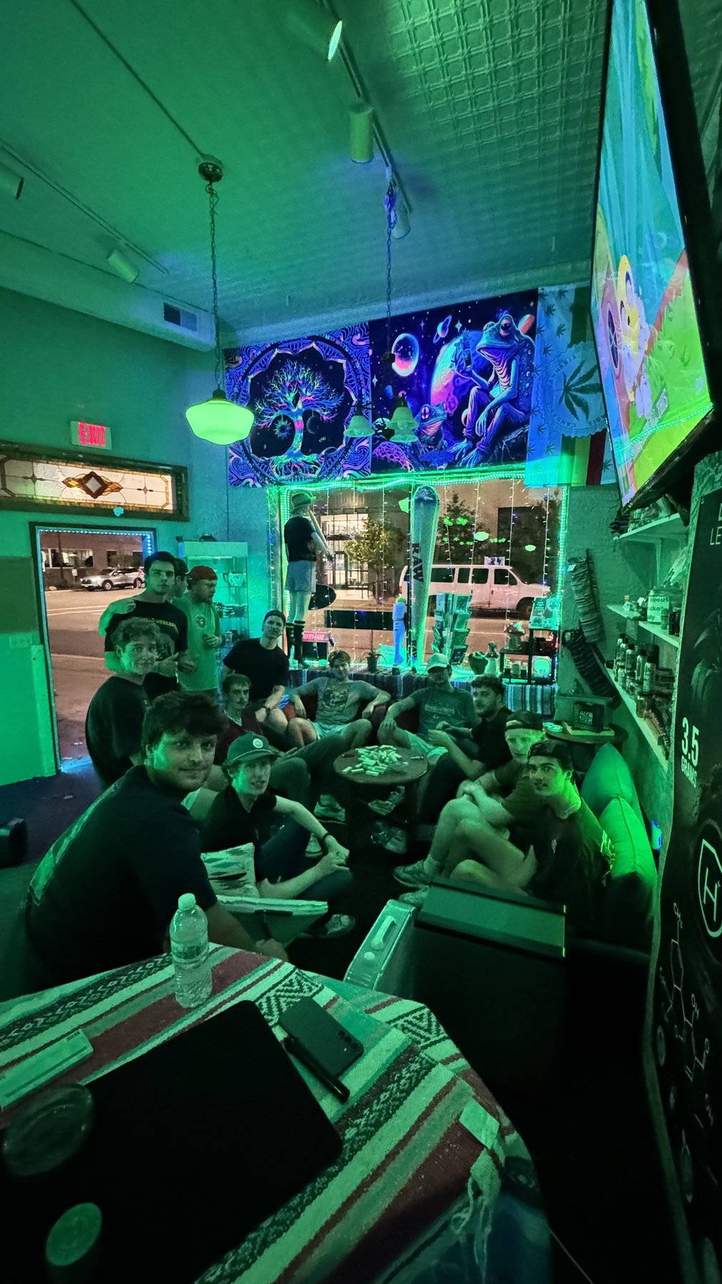 Group hanging out at Just-Us High Vibes