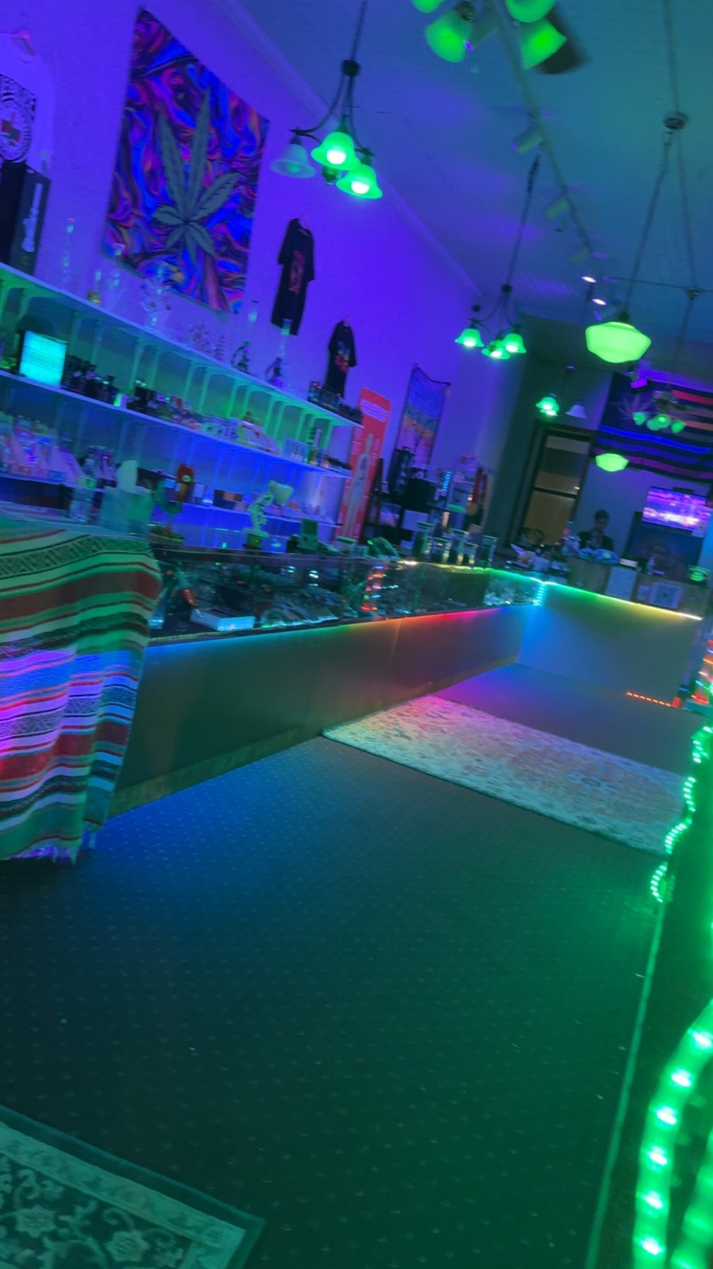Neon-lit interior of Just-Us High Vibes